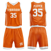Custom Orange-White Basketball Jersey Uniform Set